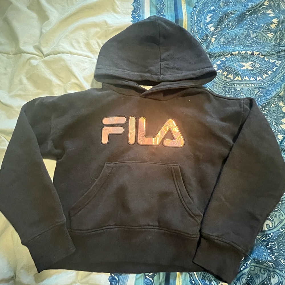Fila Kids Black Hoodie with Logo